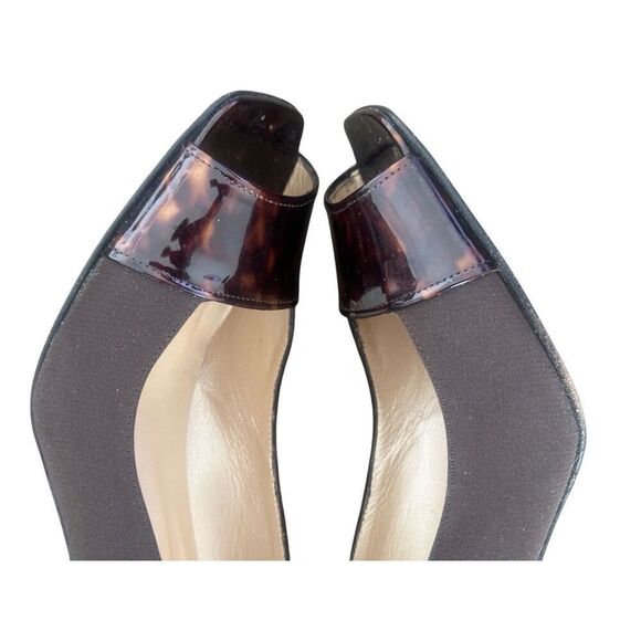 Stuart Weitzman Brown Tortoise Peep Toe Pumps Size 8 - Picture 10 of 13
